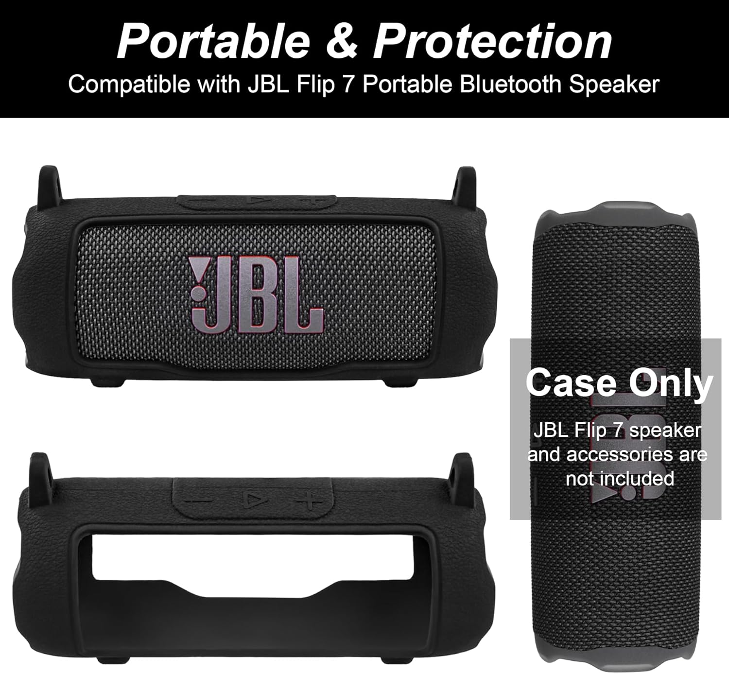Thumbnail 1 de Khanka Silicone Protective Case for JBL Flip 7 with Detachable Shoulder Strap