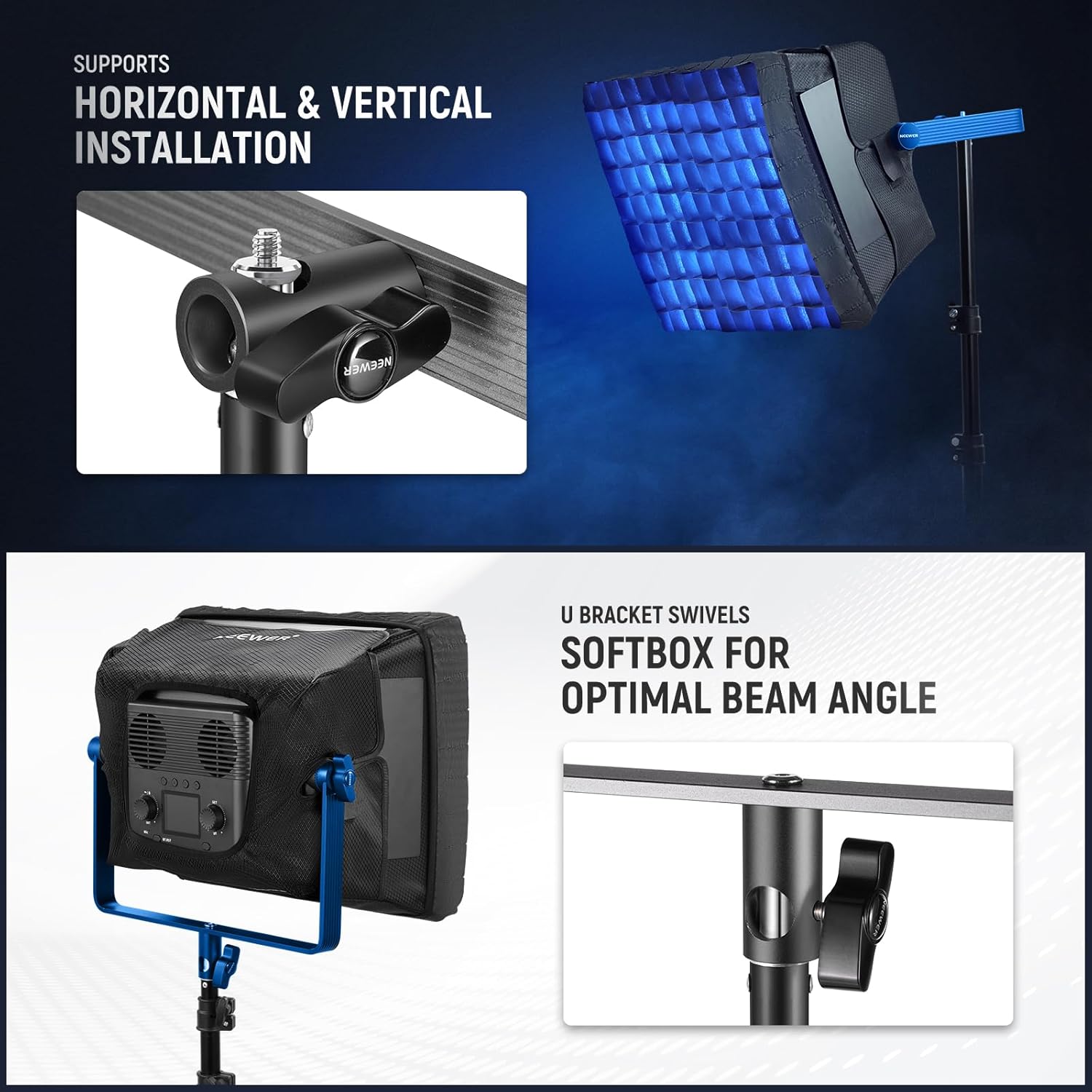 Detalle de NEEWER Upgraded Softbox Diffuser for PL60C RGB LED Video Light Panel (NS6S)