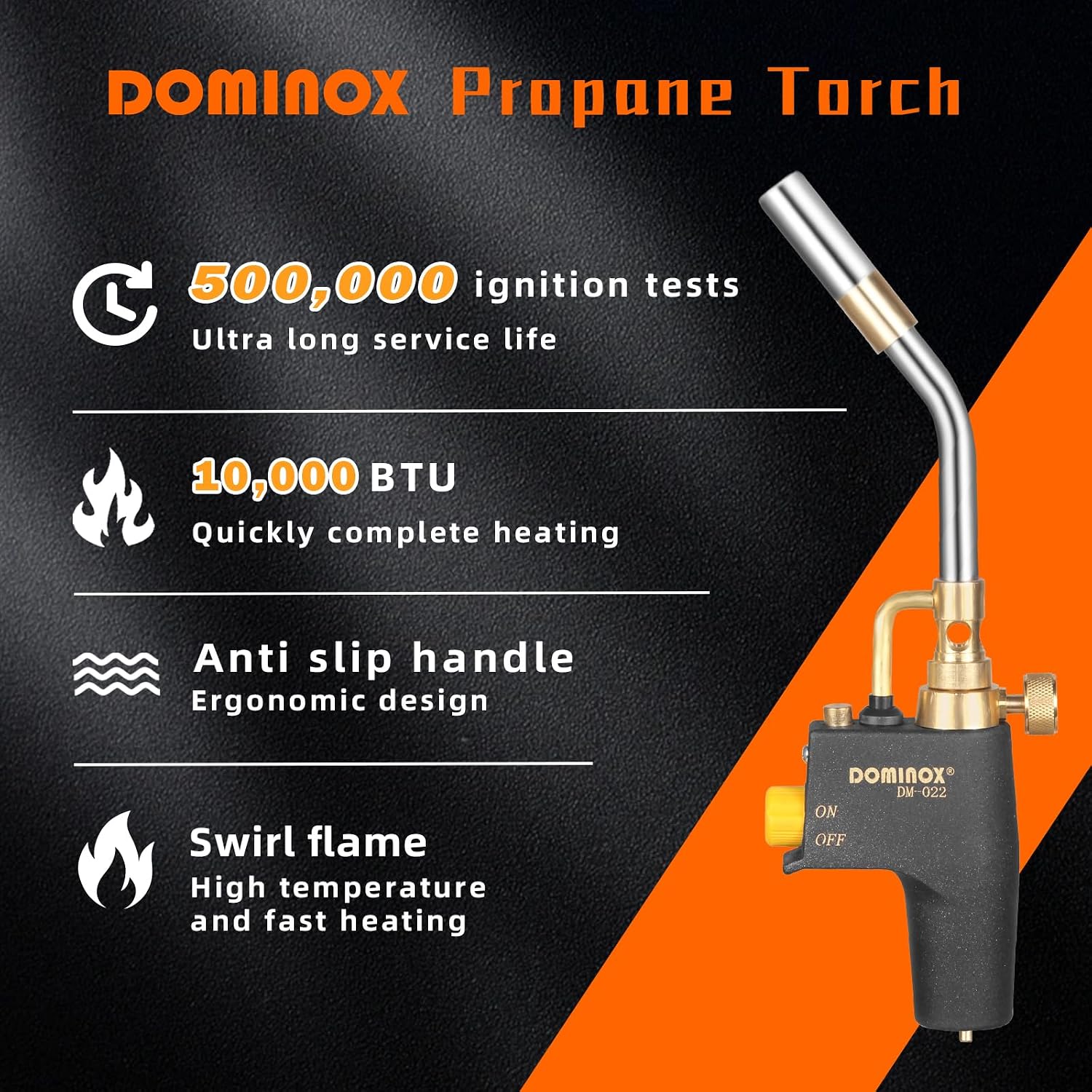 Detalle 2 de DOMINOX DM-022CGA Trigger-Start Propane Torch Head for Propane and MAPP Gas