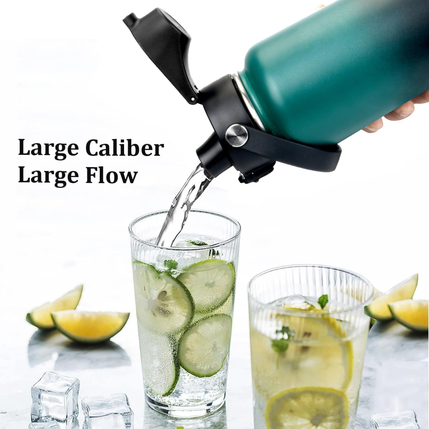 Thumbnail 5 de Water Bottle Insulated 32oz/40oz/64oz/128oz with 3 Lids: Leak-Proof Vacuum Stainless Steel Bottle