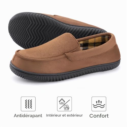 Detalle 1 de RockDove chaussons mocassins homme 42 EU marron, mousse à mémoire de forme