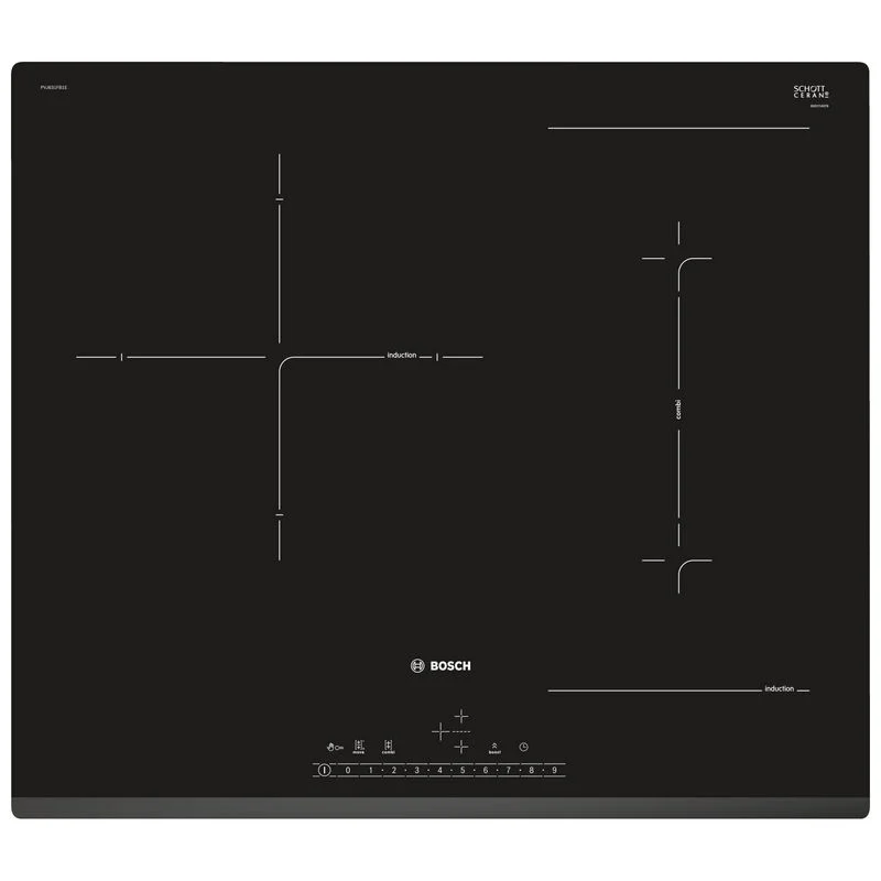 Detalle de Bosch PVJ631FB1E placa de inducción de 3 zonas, 60 cm, negra