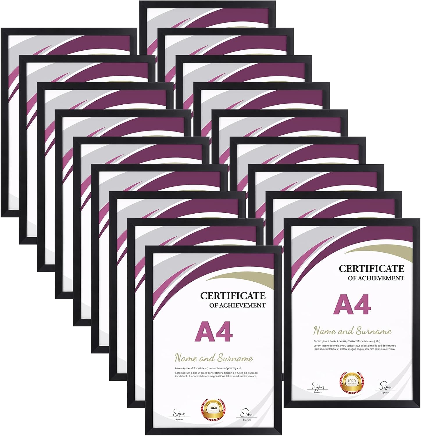 Detalle de Hoikwo Multi A4 Photo Frames Set of 18 (Black) – Wall or Tabletop Display