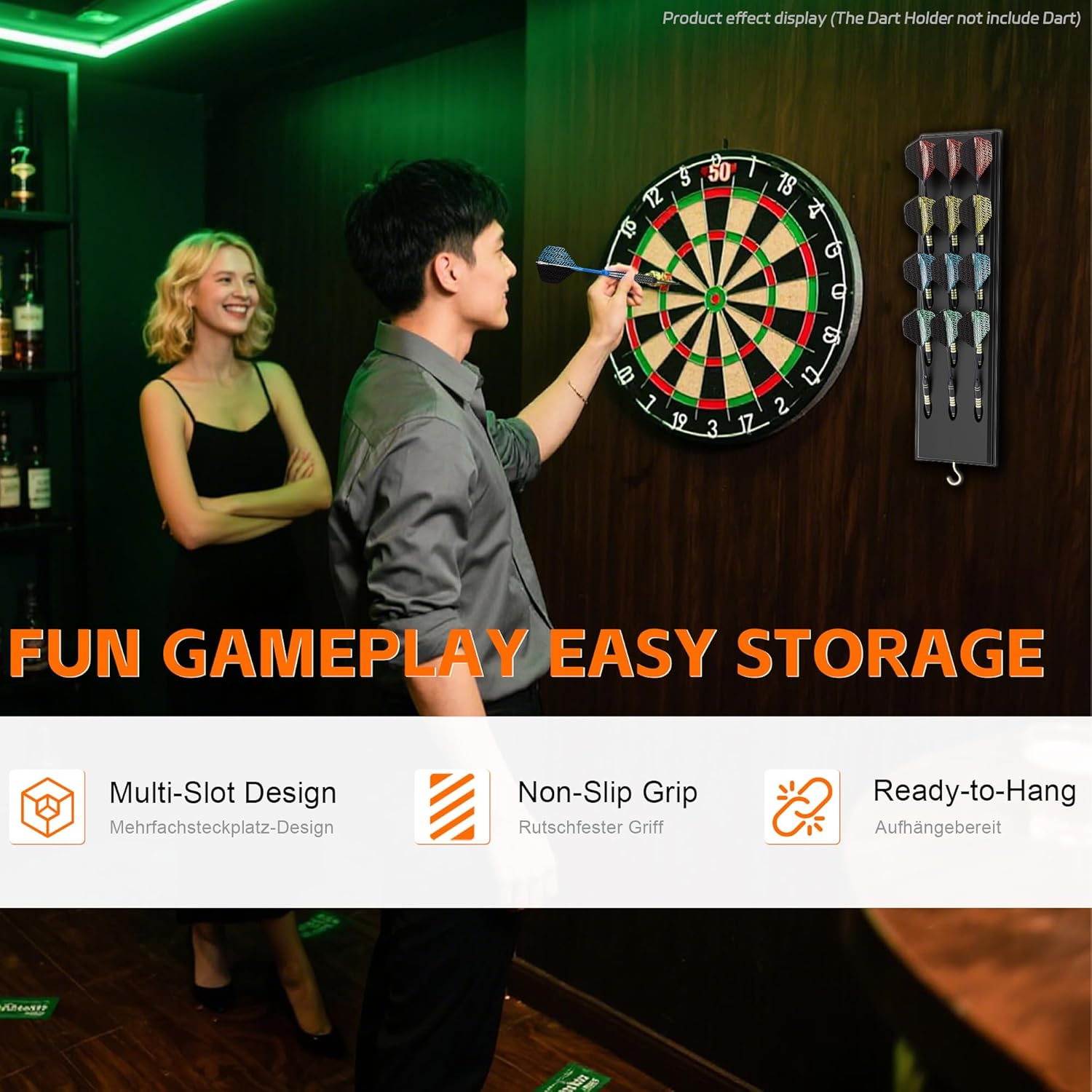 Detalle 1 de CyeeLife Dart Halter aus Holz für 12 Darts