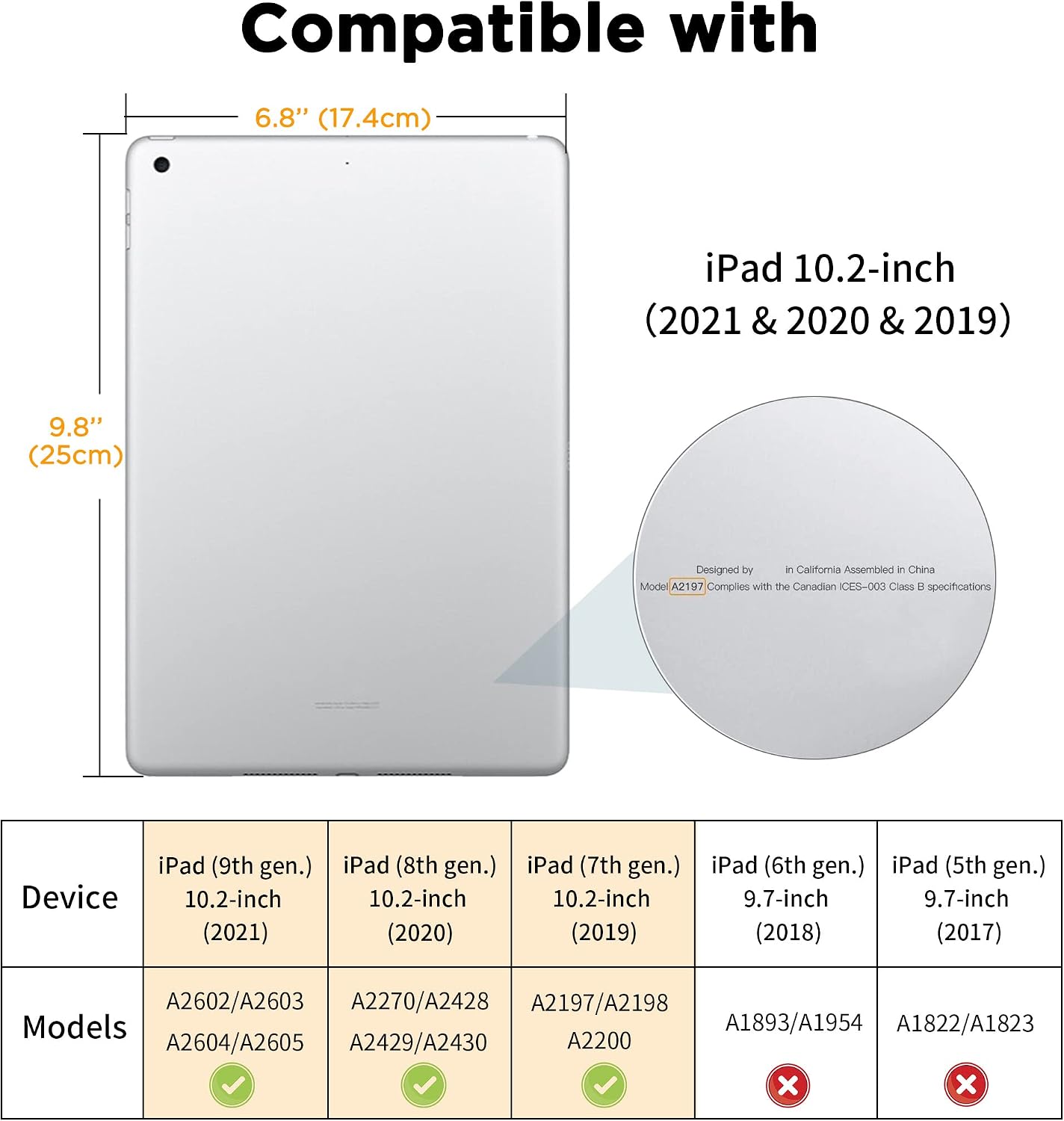 Thumbnail 1 de CACOE Hülle für iPad 9./8./7. Generation inkl. Stifthalter (10,2 Zoll, Modell 2019–2021) – ultradünn mit Standfunktion