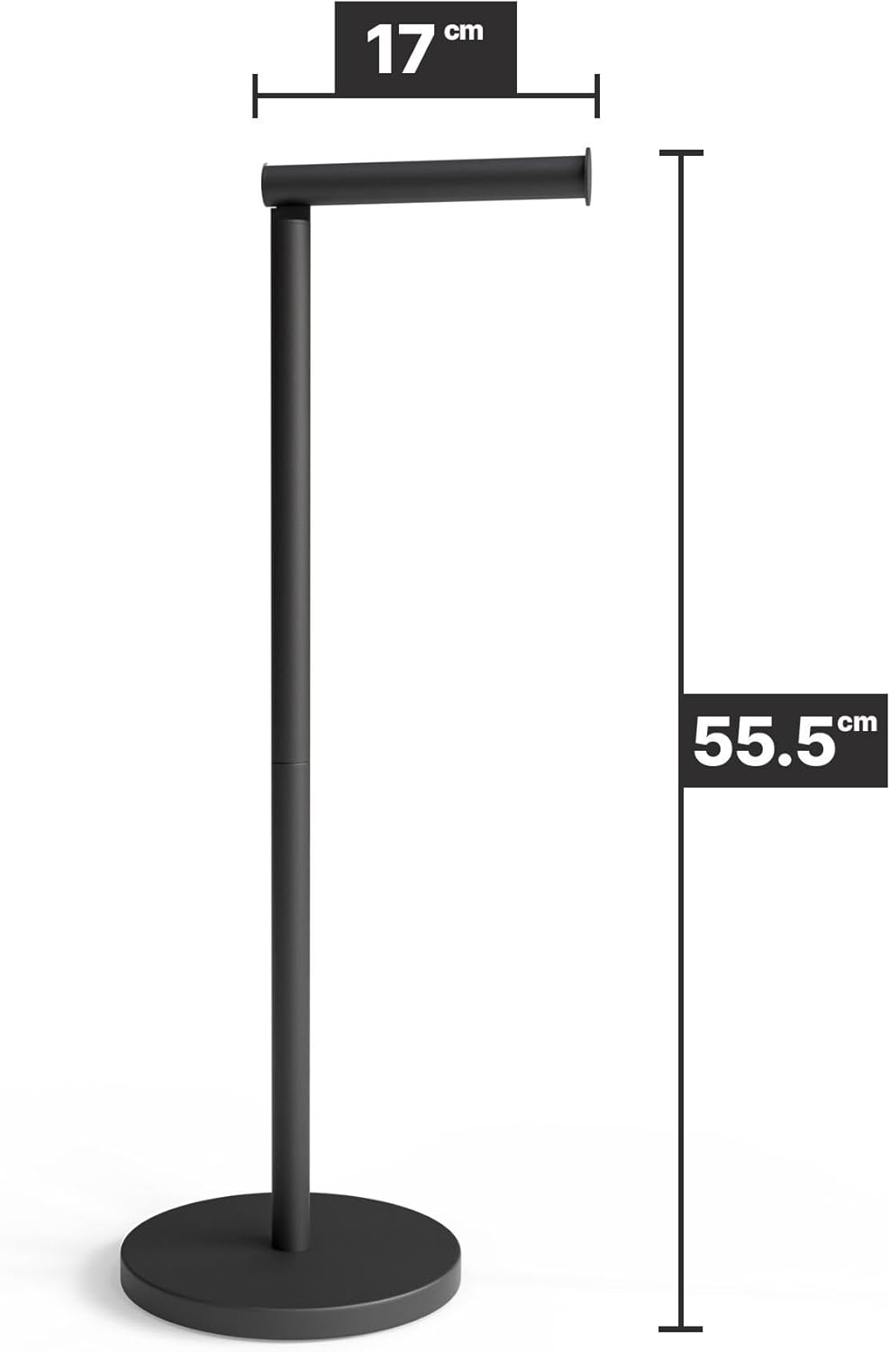 Thumbnail 3 de Minismus Porte-papier toilette sur pied noir (support + réserve pour 4 rouleaux)