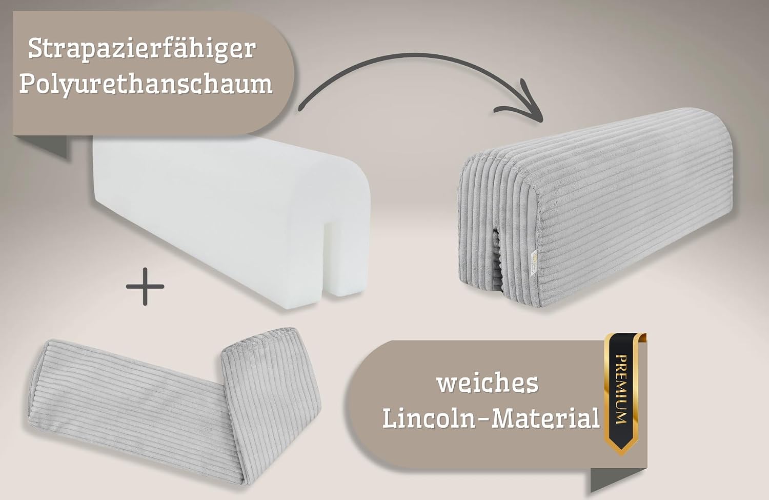 Detalle 2 de Bettkantenschutz 80 cm für Kinderbetten Hellgrau