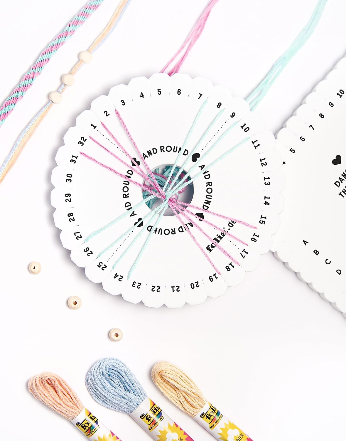 Thumbnail 1 de Set Kumihimo Folia 32039 Pastell Rainbow: 16 pezzi per braccialetti con dischi, filato e perline