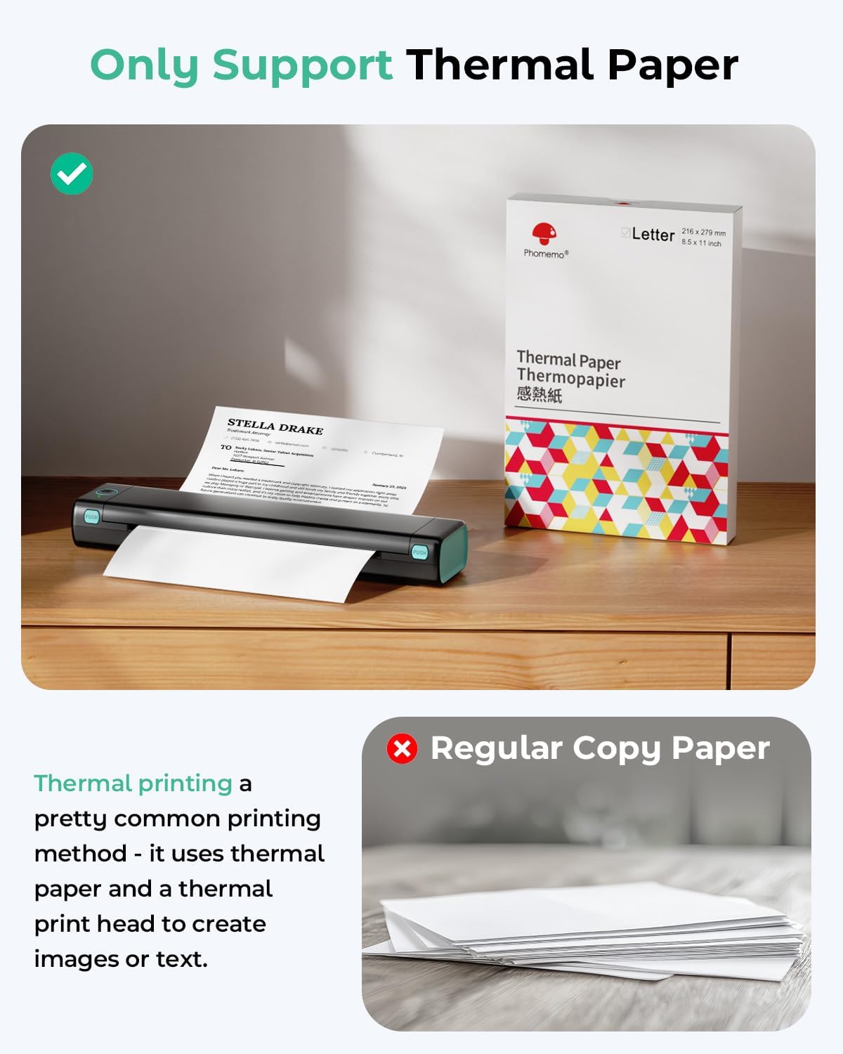 Detalle 2 de Phomemo M08F Portable Thermal Printer 1200mAh