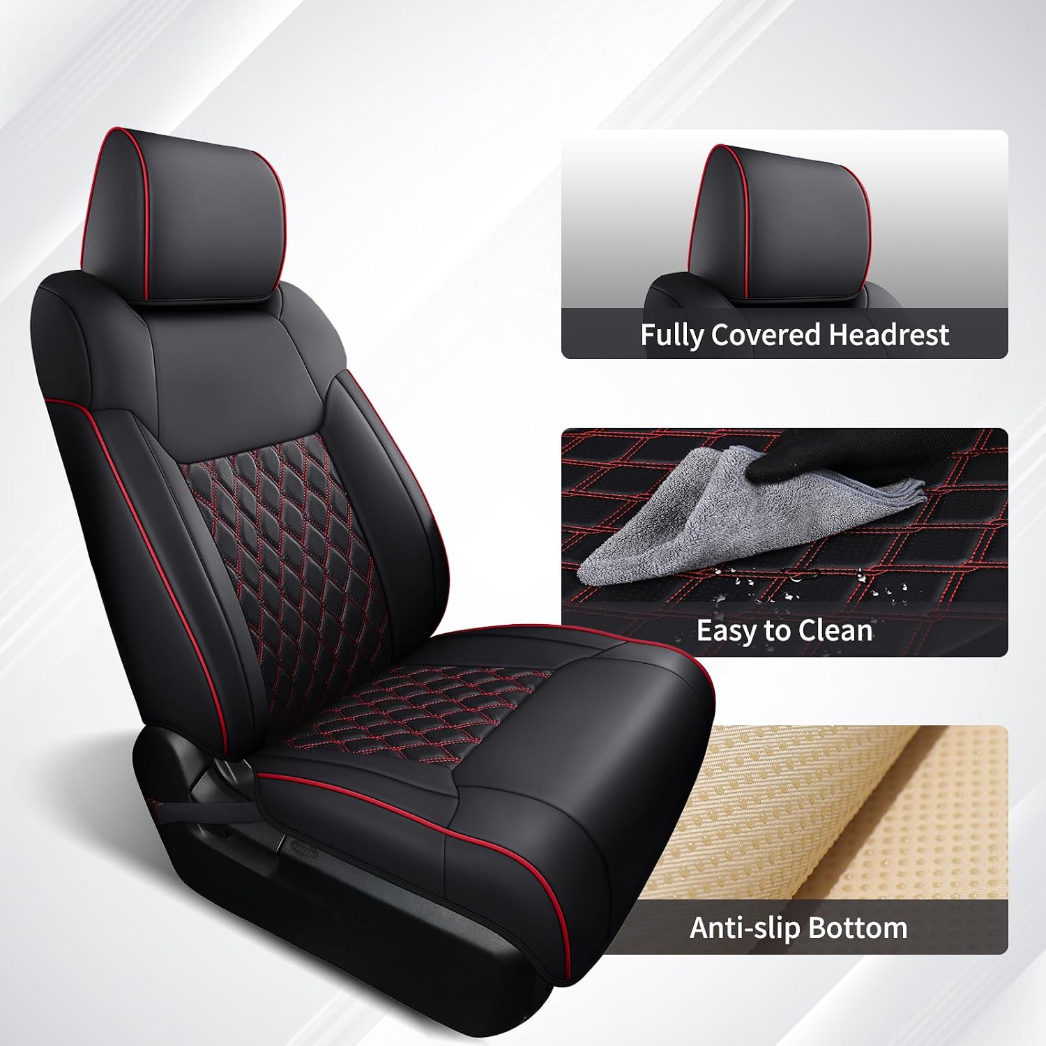 Thumbnail 4 de Huidasource Tacoma Seat Covers (Front & Rear) Full Coverage Waterproof Set for 2005–2015 Toyota Tacoma