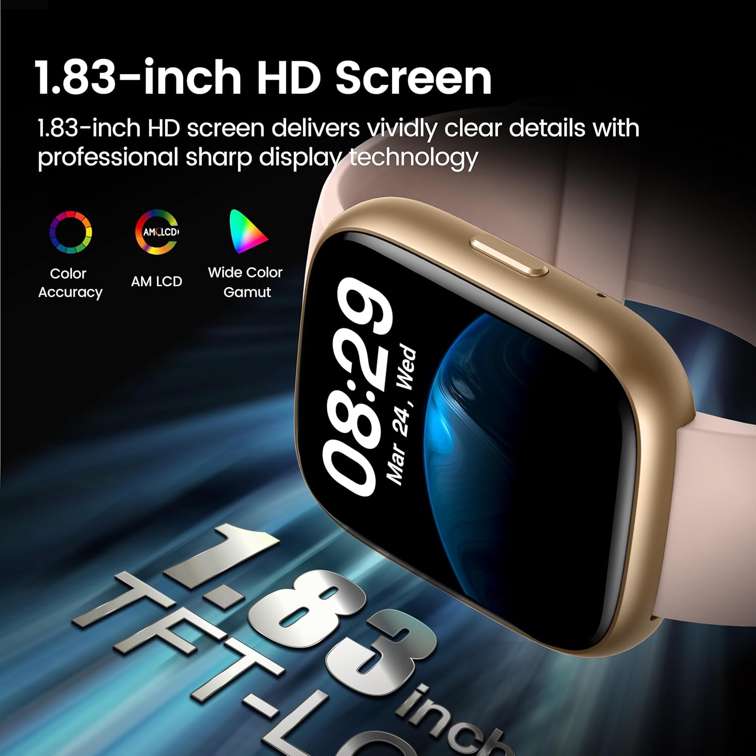 Detalle 2 de Alexa Smart Watch 1.83" HD Fitness Watch with Bluetooth Calling