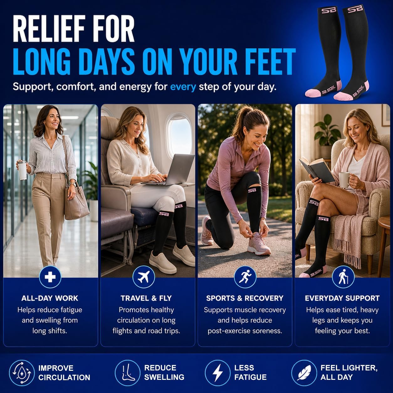 Thumbnail 4 de SB SOX Compression Socks 20-30 mmHg