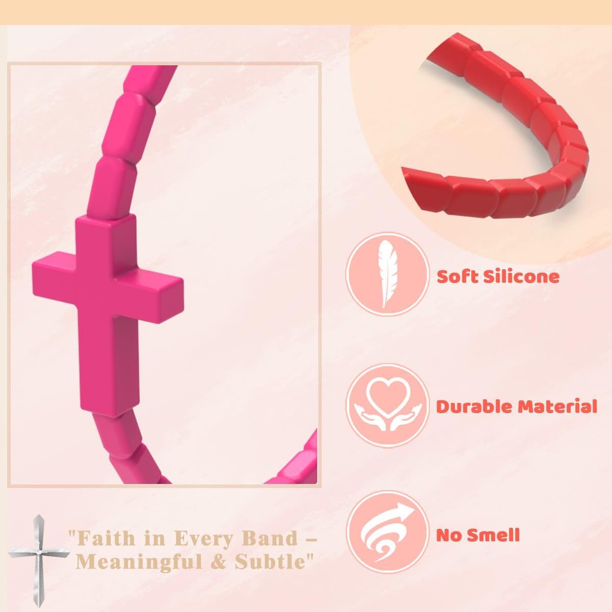 Thumbnail 4 de YalsFTY Silicone Cross Bracelets, 2.43-inch inner diameter