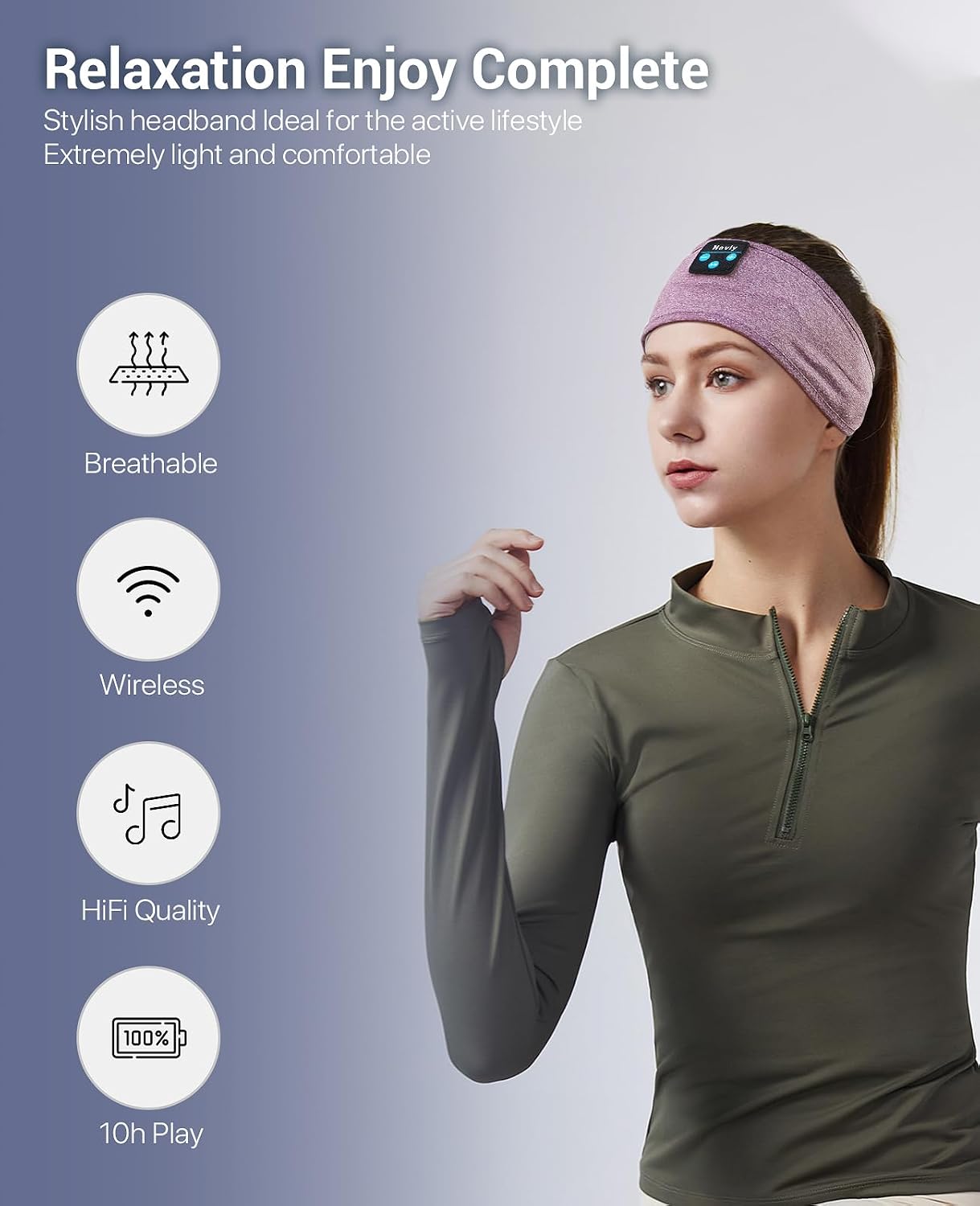 Thumbnail 4 de Navly Auriculares Bluetooth de Diadema para Dormir con Sonido HD