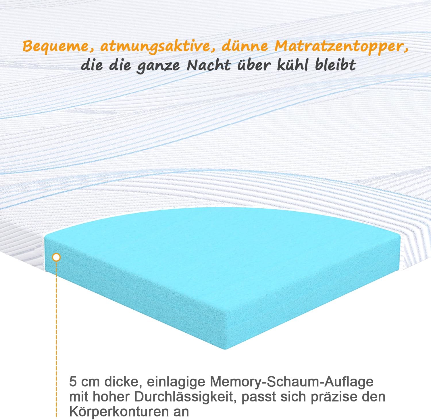 Detalle 1 de Sleremind Matratzen Topper 140x200, 5 cm