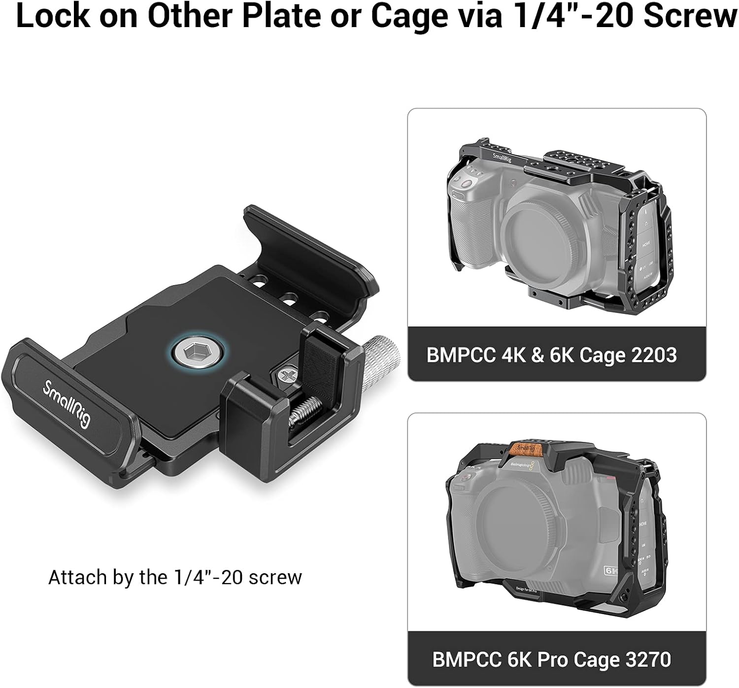 Thumbnail 2 de SMALLRIG support de montage SSD pour T5/T7 – compatible BMPCC 6K Pro Cage (3272)