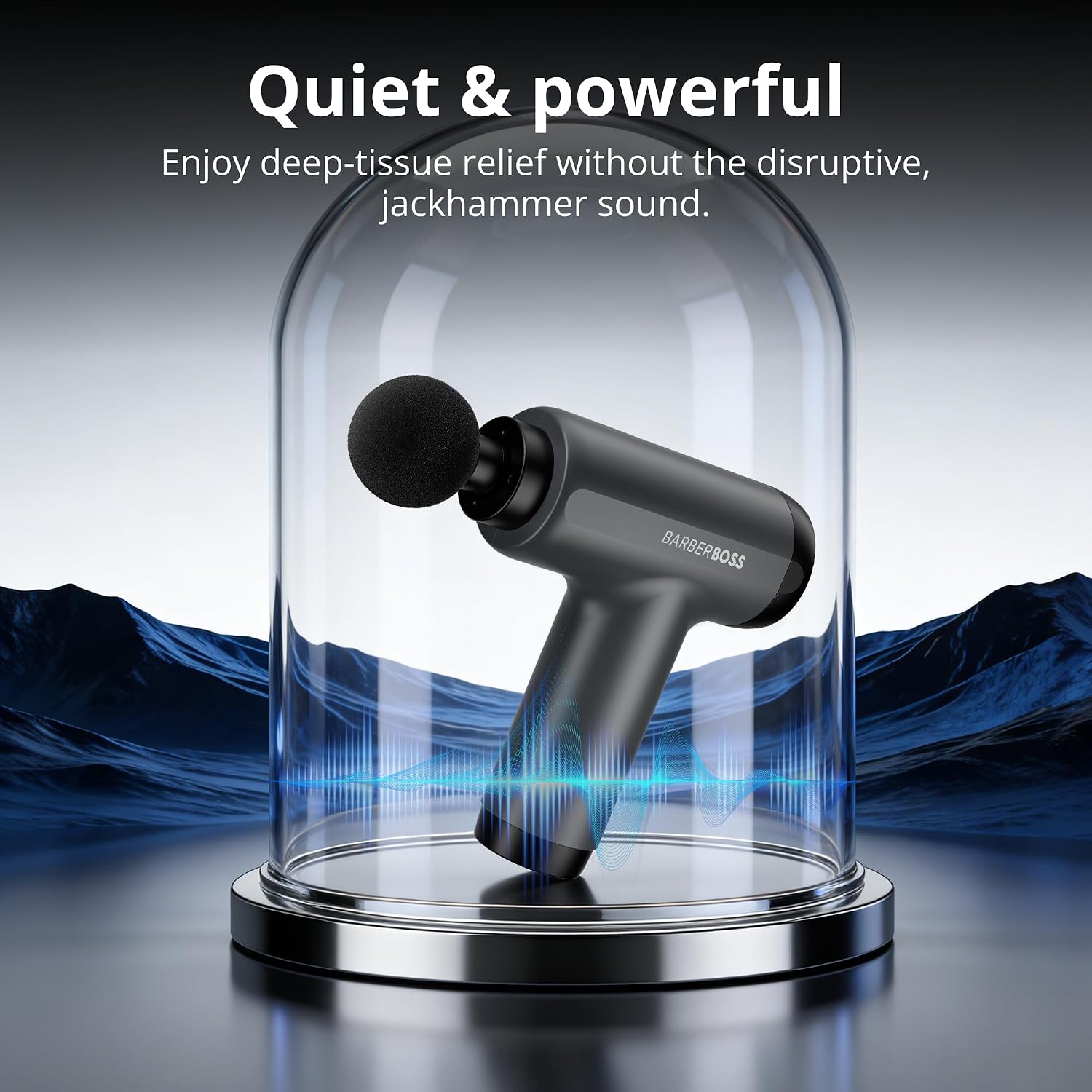 Detalle de BarberBoss Mini Massage Gun with Pressure Sensor – portable percussive massager with 5 intensity levels