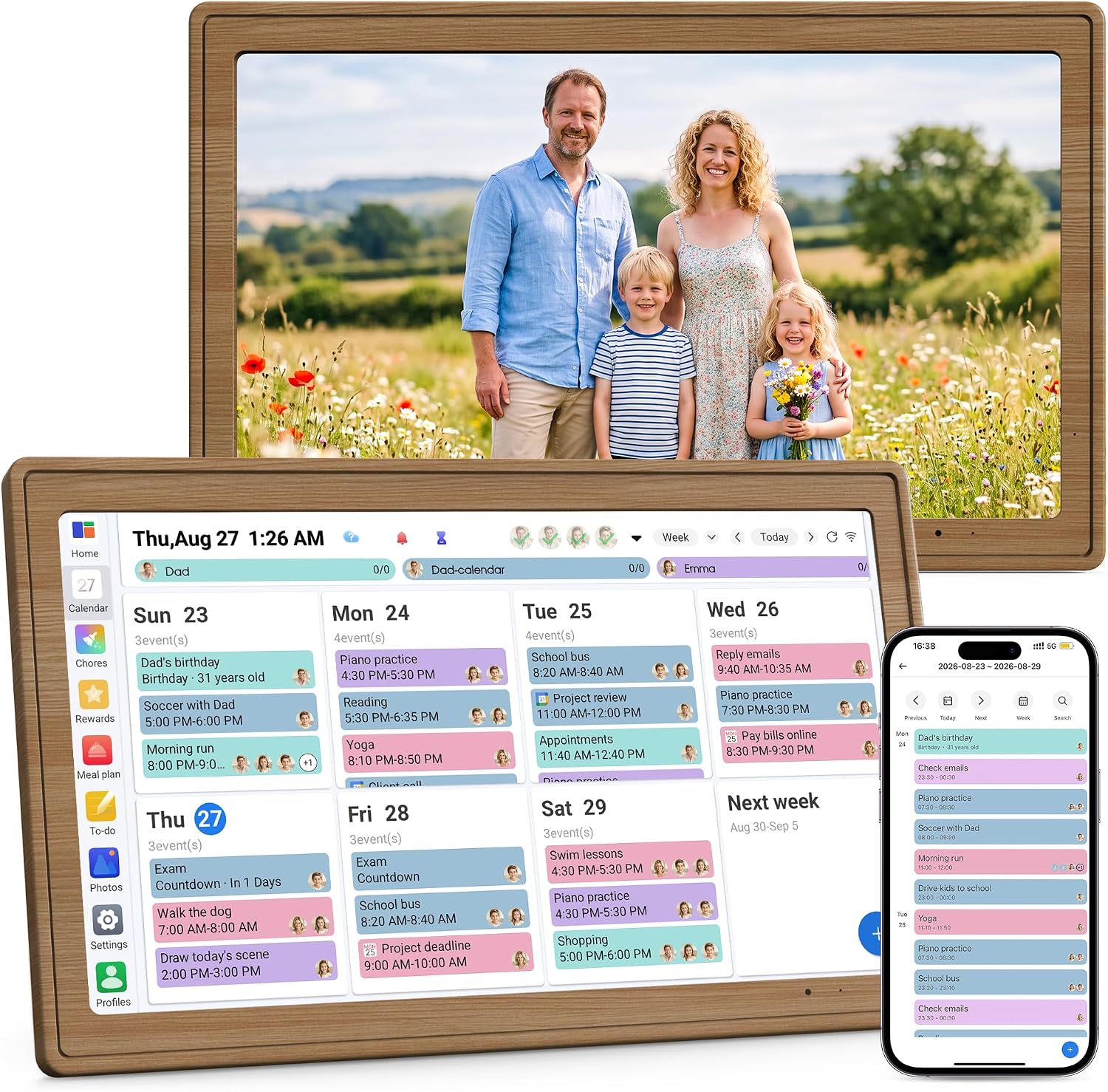 Detalle de CYPID 15.6-Inch Digital Calendar with Touchscreen, Chore Chart and Photo Display