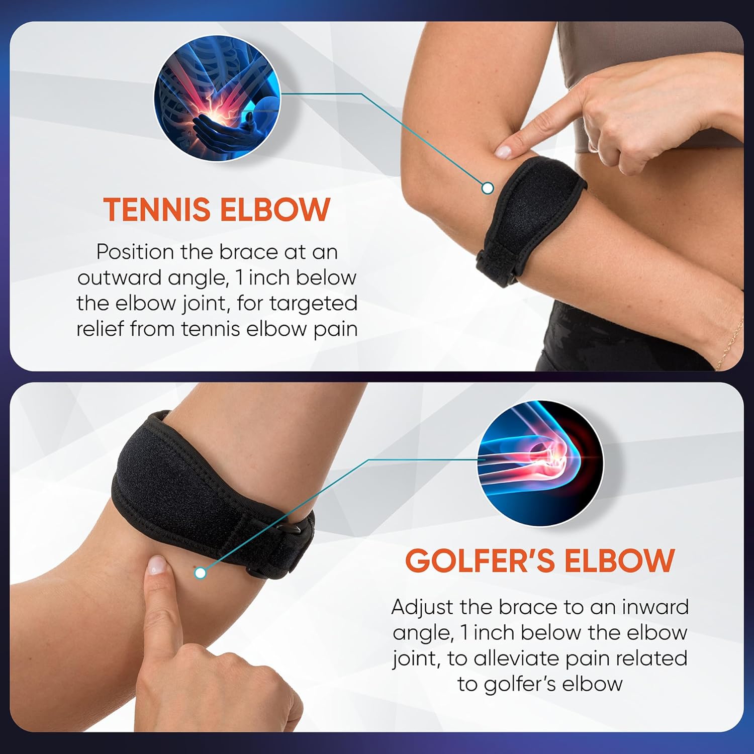 Thumbnail 3 de PhysFlex 2-Pack Elbow Brace: Adjustable Support for Tendonitis, Tennis & Golfer's Elbow Relief