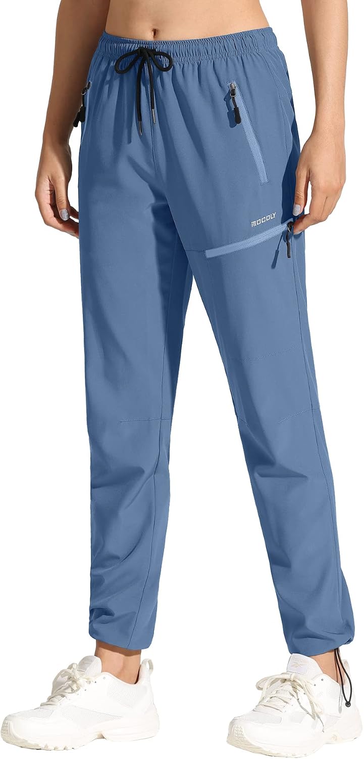 Detalle de MOCOLY Pantalon Randonnée Femme Léger à Séchage Rapide et Imperméable – Poches zippées et UPF 50
