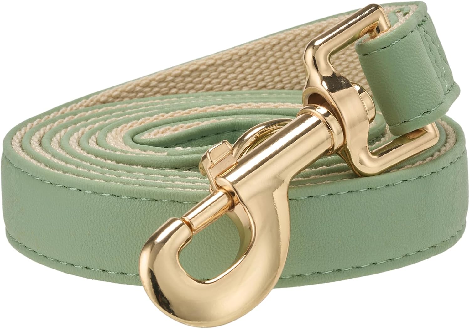 Thumbnail 5 de YUDOTE 150cm Soft Cotton Dog Lead with PU Leather (Light Pink) – 2cm flat leash for medium dogs