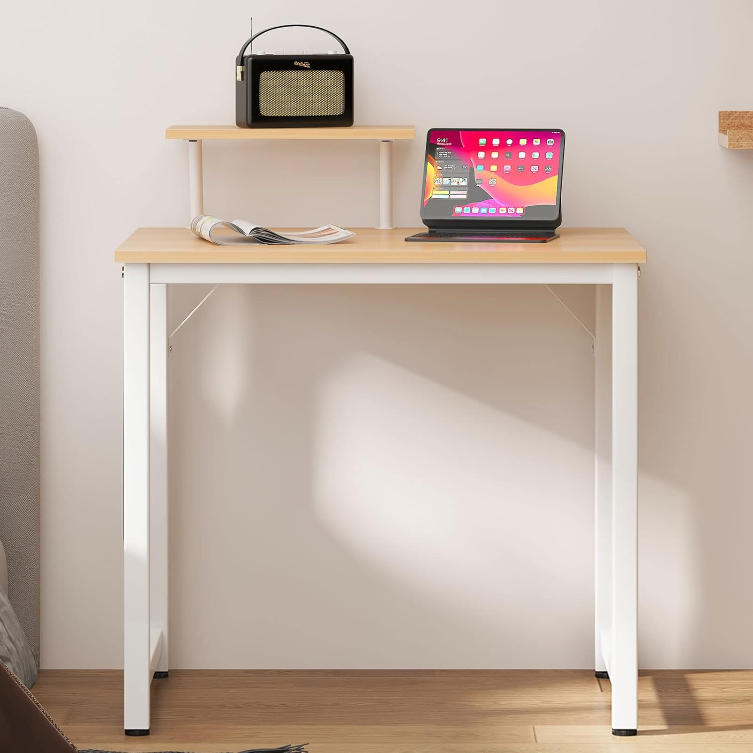 Thumbnail 6 de SogesHome Bureau d'ordinateur – Table PC en bois et acier, 80 x 40 x 75 cm