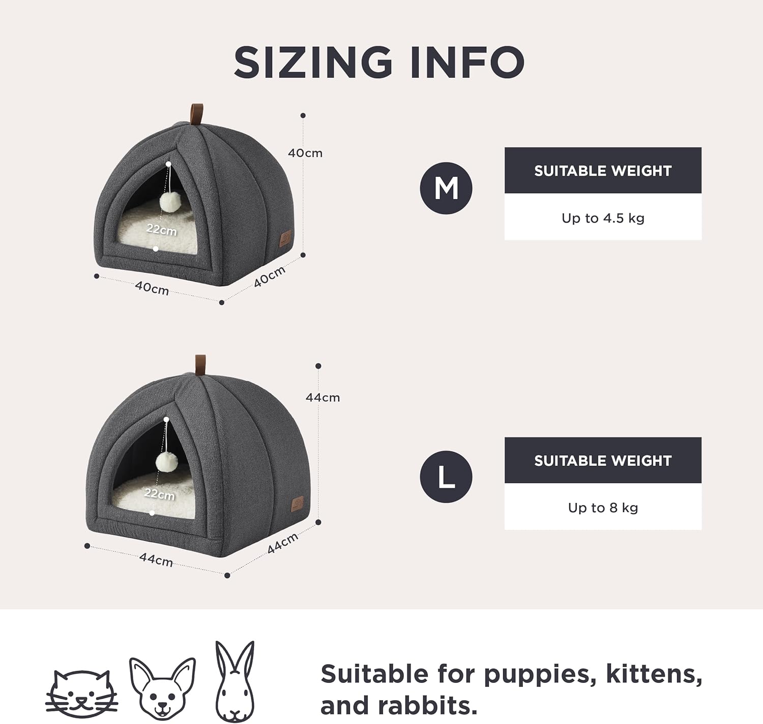 Thumbnail 4 de Bedsure Cat Cave Bed Igloo 40x40x40cm 🐾