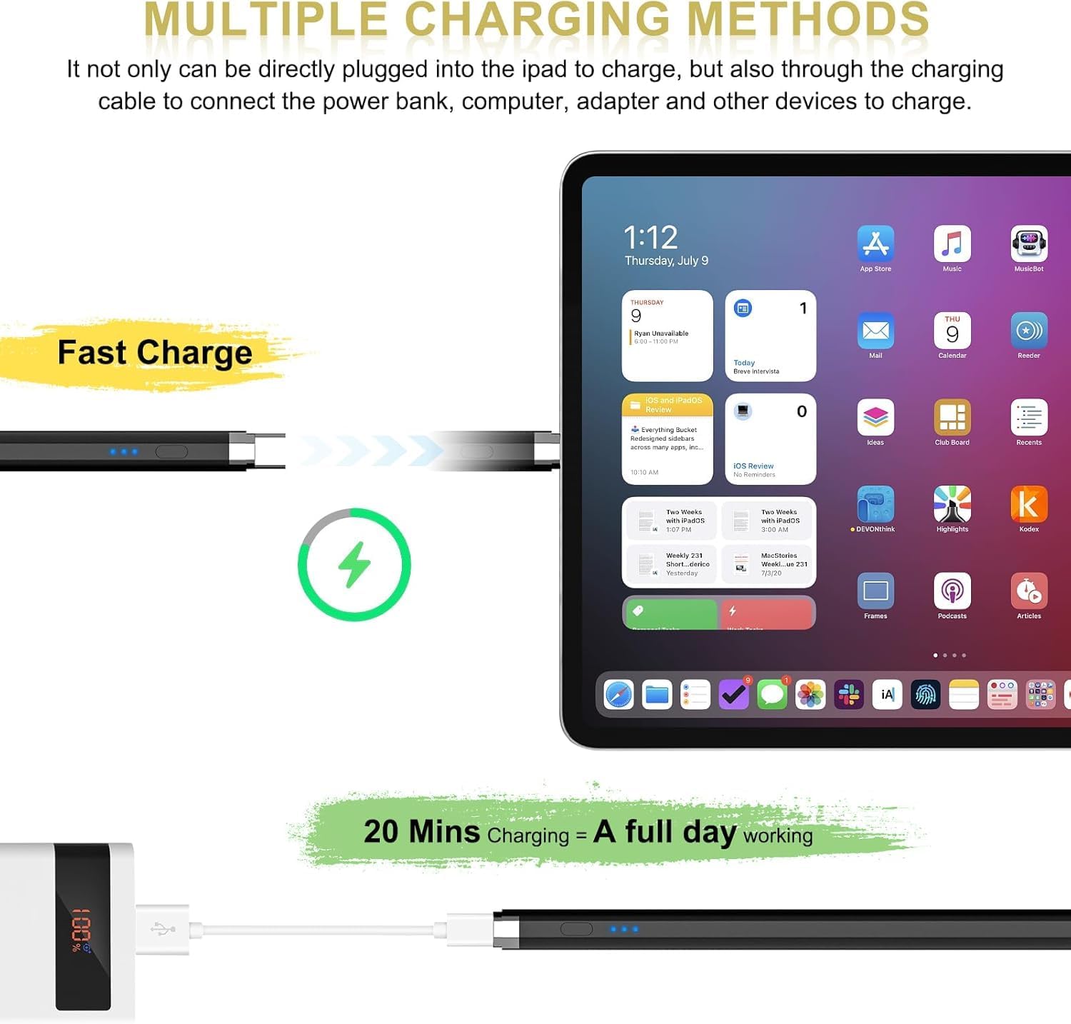 Detalle de Pencil 1. Generation für iPad 2018–2026 – kompakt geladen, präzise geschrieben