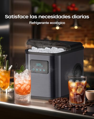 Thumbnail 5 de KeeGone Máquina de Cubitos de Hielo en Acero Inoxidable con Pantalla LED, 2 Tamaños y Limpieza Automática