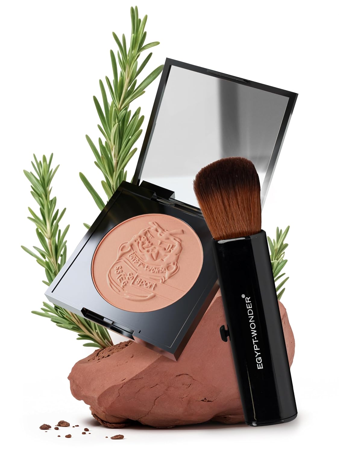 Detalle de EGYPT-WONDER Make-Up Compact Matt Puder – 10 g mit Pinsel, Original seit 1980