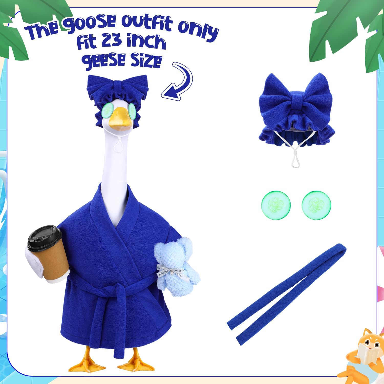 Detalle de Celltestria CELL-US-ST1064M1P1 23-Inch Porch Goose Costume, Blue Bathrobe