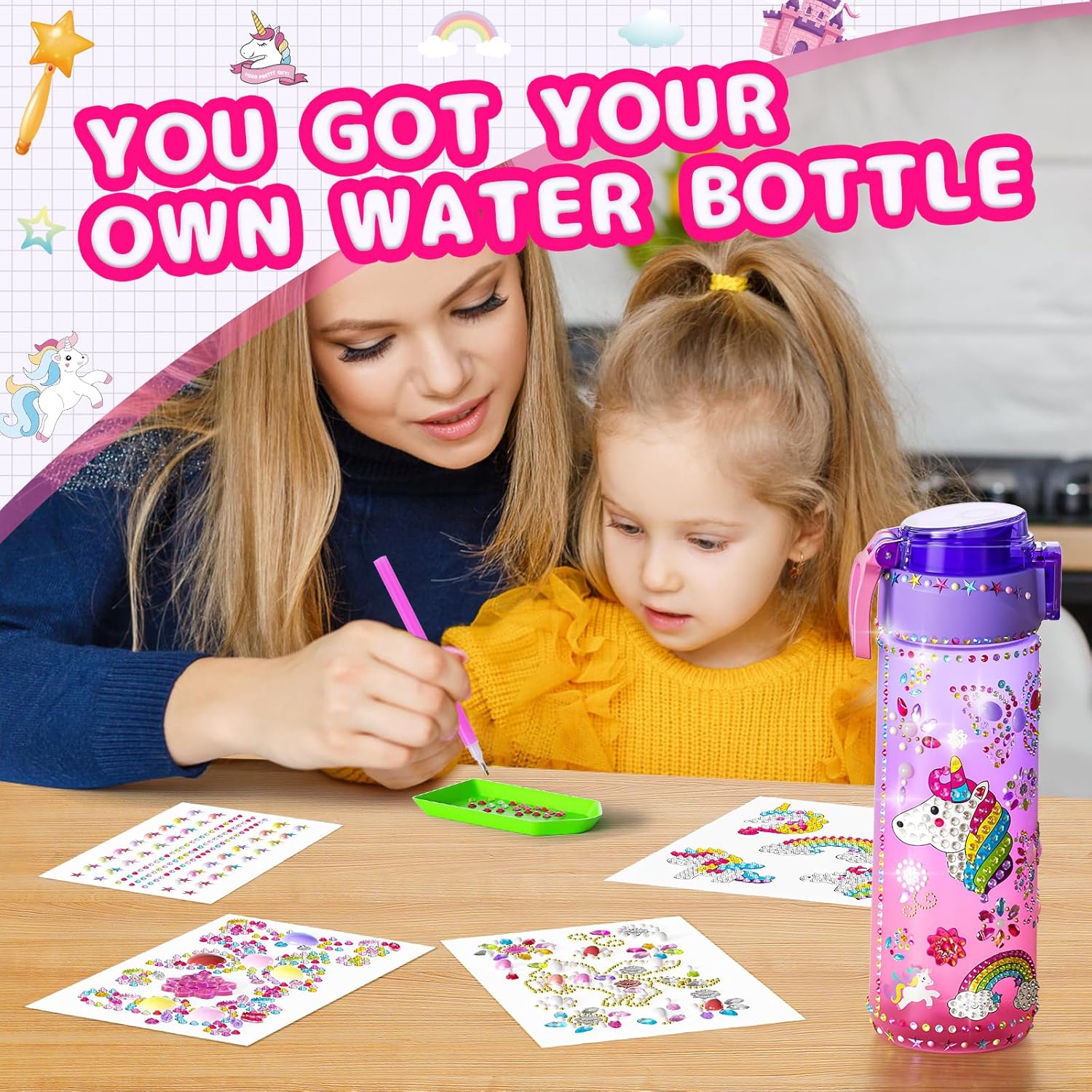 Thumbnail 1 de BOOH Gifts for Girls 4-12: Decorate Your Own Water Bottle + Unicorn Craft Kit