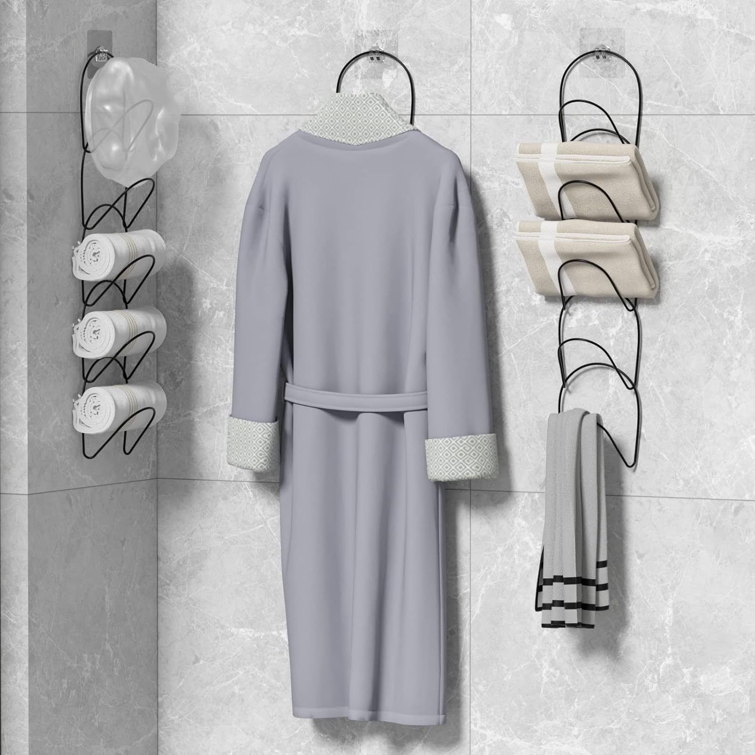 Detalle 2 de Hikinlichi Hut Organizer Holder – 10er-Set, robustes Metall, Tür-/Wandhaken inklusive, Aufbewahrung für Hüte, Mützen, Schals, Taschen