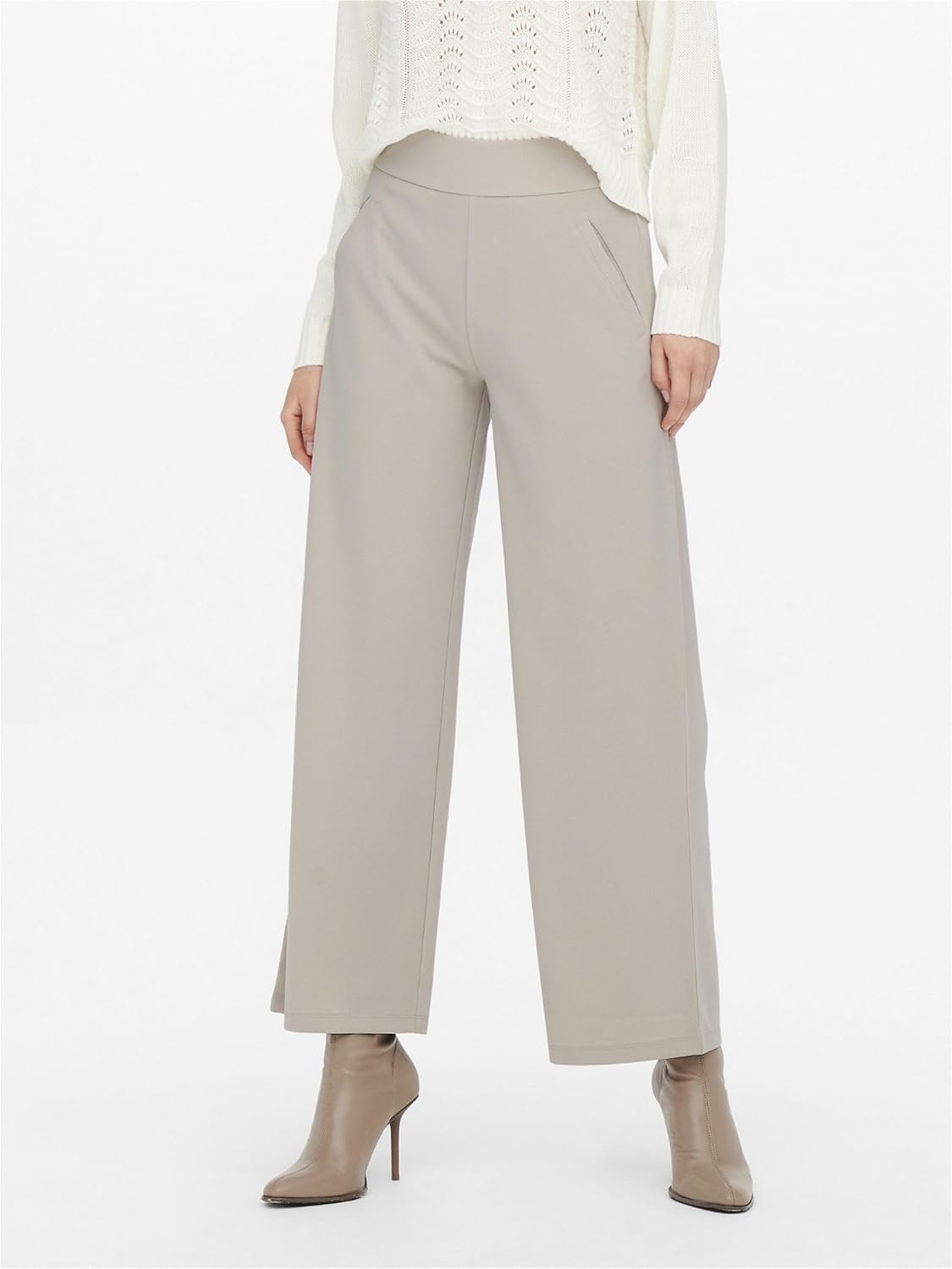 Detalle de JDY Damen Hose mit Weitem Bein und Elastischer Taille – Regulärer Schnitt, vielseitig kombinierbar