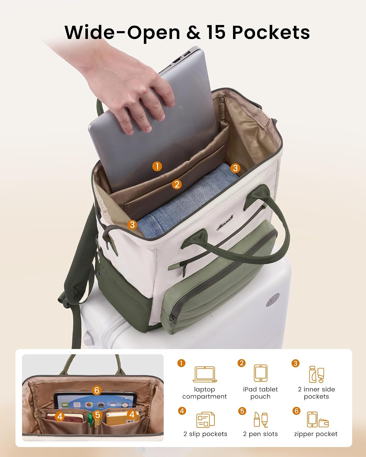 Detalle de LOVEVOOK Laptop Backpack, 15.6-Inch