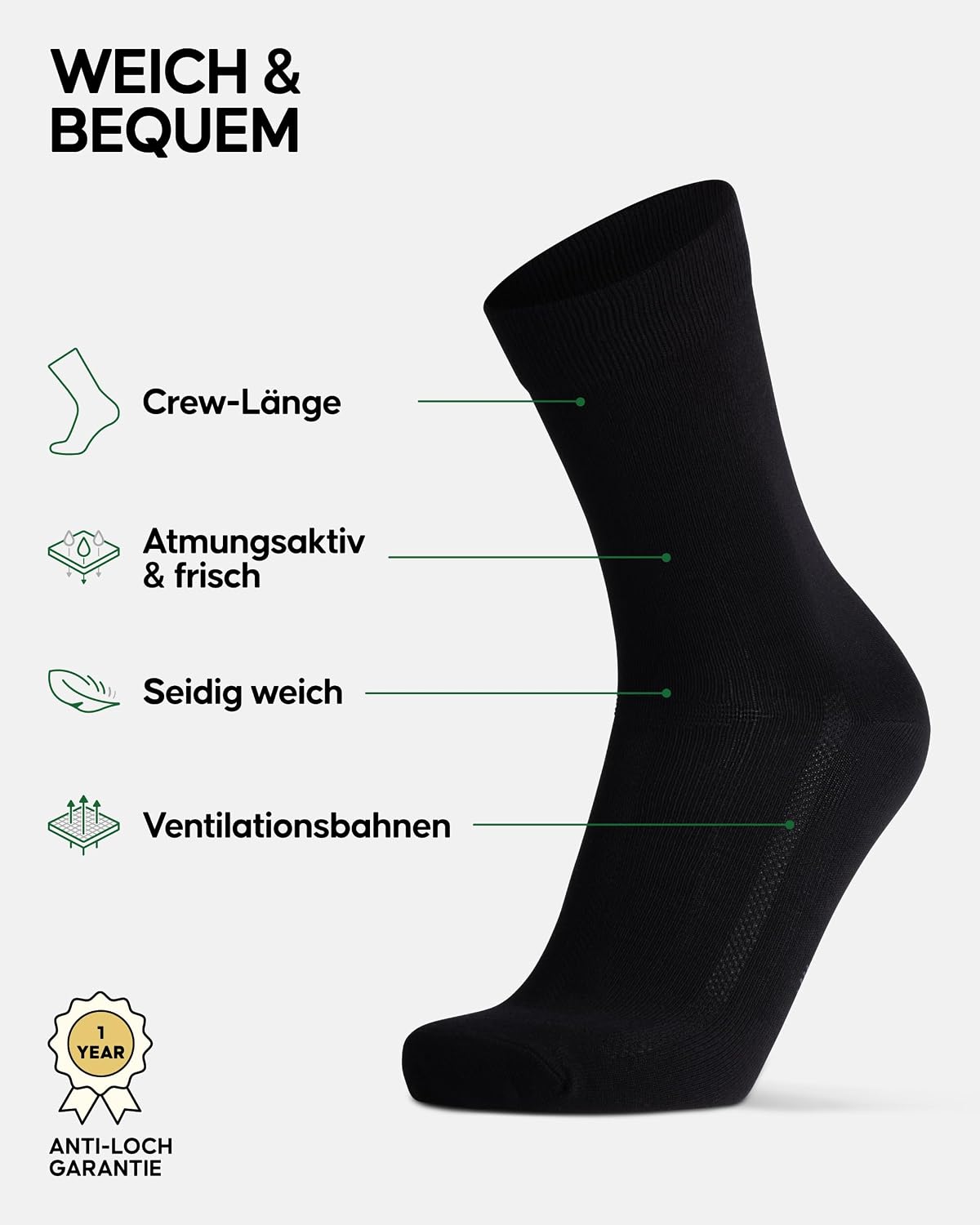 Thumbnail 1 de DANISH ENDURANCE Bambus-Socken 6 Paar