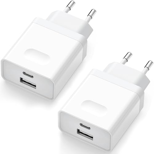 Detalle de Wufuera 2Pcs Caricatore USB C 20W: Alimentatore da muro con doppia porta USB-A+C