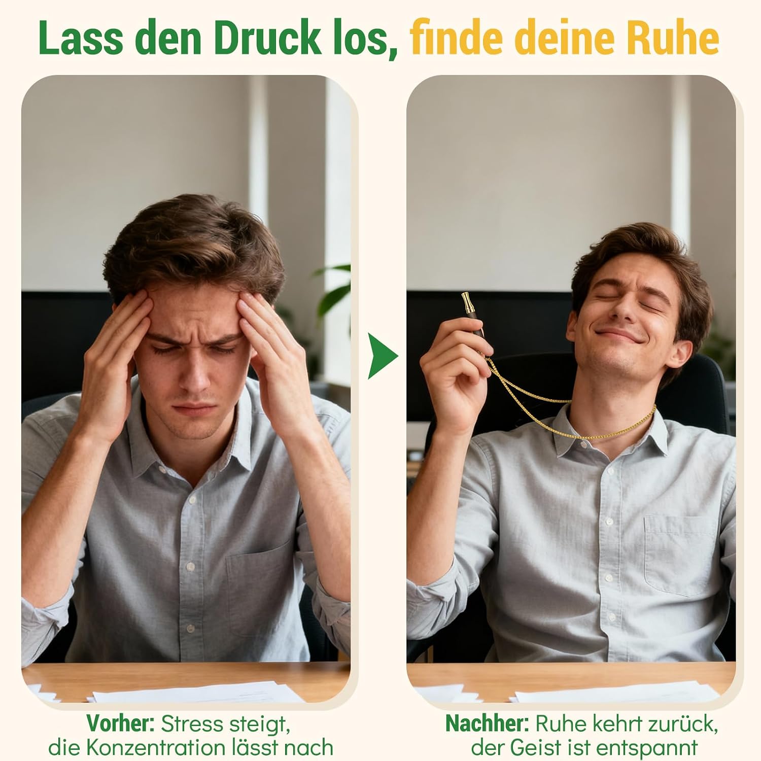 Thumbnail 2 de CARITATE Rauchfrei Halskette zur Rauchentwöhnung mit einstellbarem Widerstand und Fruchtmischung (schwarzes Holz)