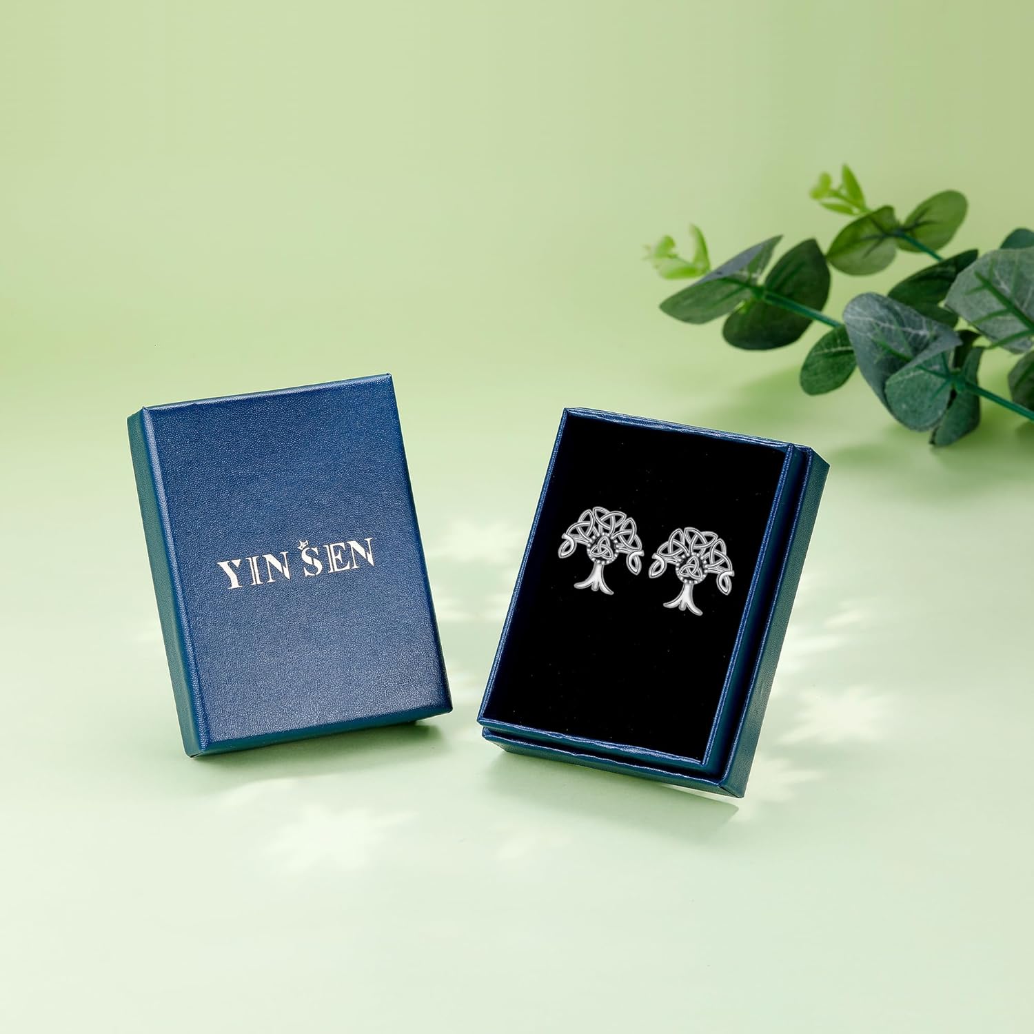 Thumbnail 6 de Yinsen Keltische Ohrringe Silber 925 – hypoallergene, 12 mm q. 12 mm, Geschenkbox