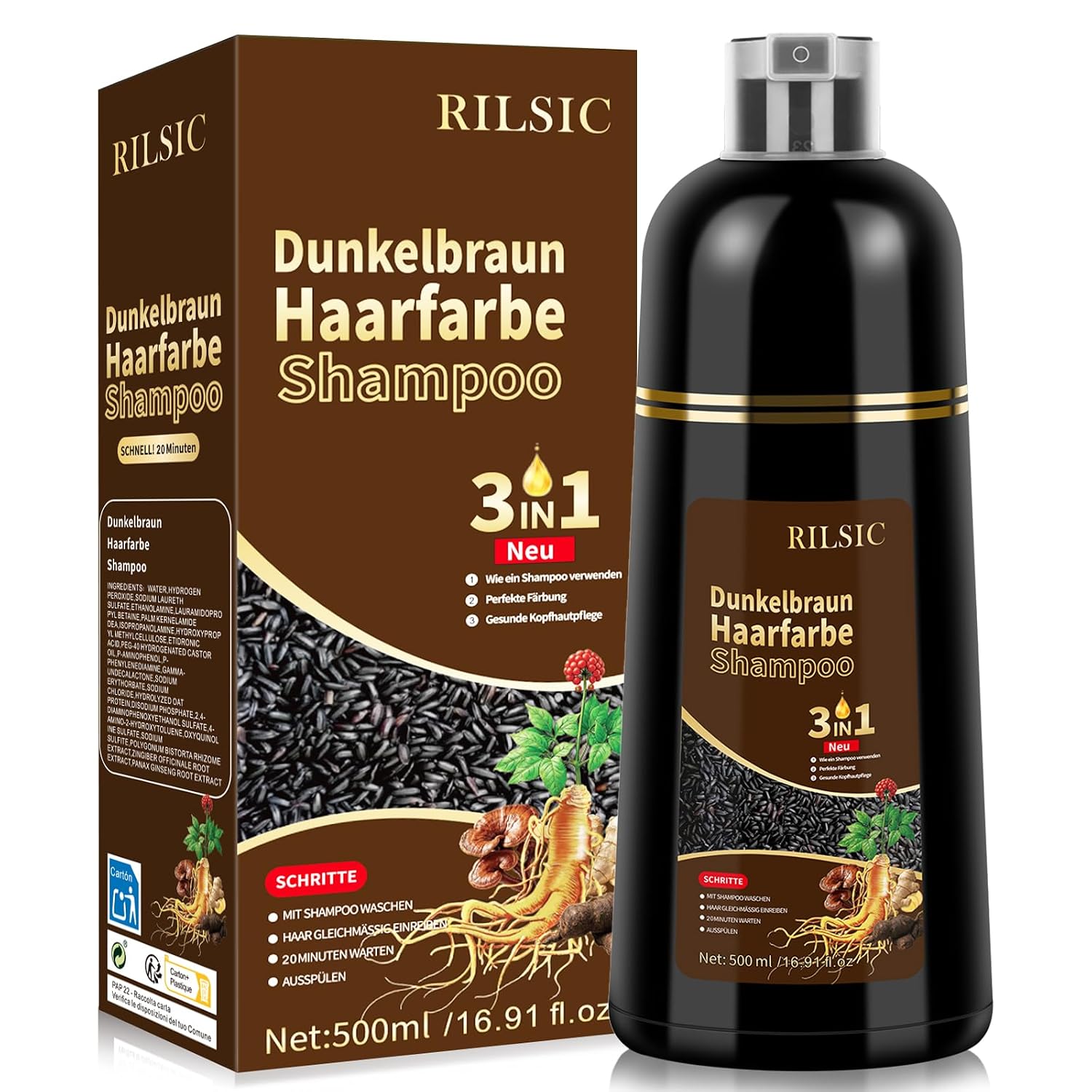 Thumbnail 6 de Brown Hair Dye Shampoo 3in1 500 ml