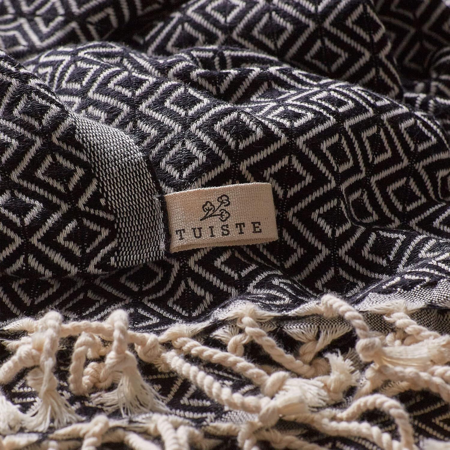 Thumbnail 2 de Tuiste Saunatuch Türkis–Schwarz 2er Pack (100 x 180 cm), 100 % Baumwolle