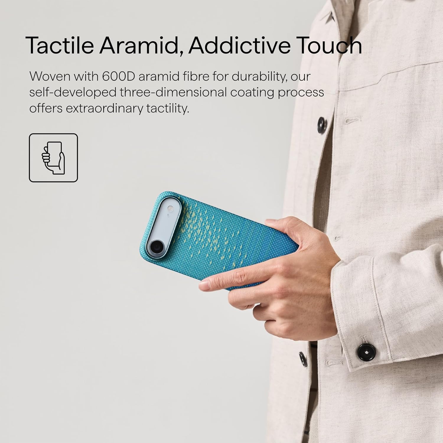 Thumbnail 4 de PITAKA Magnetic iPhone Air Aramid Fibre Protective Case (Lucid Blue) — ultra-slim MagSafe-compatible