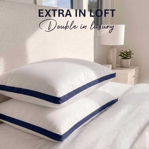 Detalle 2 de Utopia Bedding Pillows 2 Pack (Queen) – Brushed Navy Microfiber Pillows