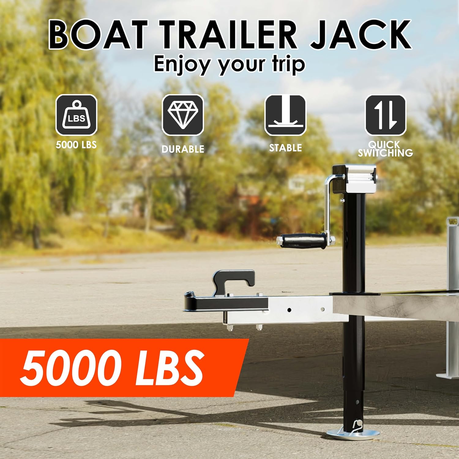 Thumbnail 5 de YOMILINK 5000 lbs A-Frame Trailer Jack 15" Lift