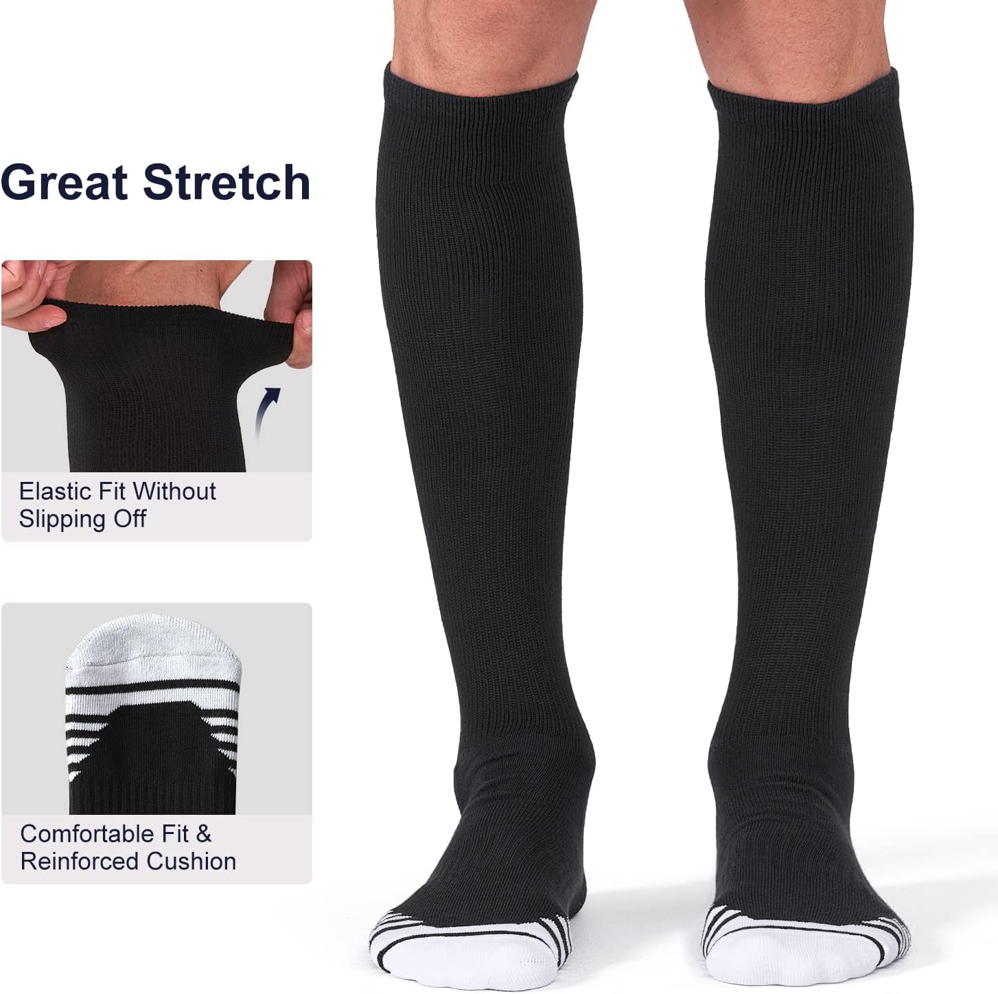 Thumbnail 5 de FITRELL 2/3 Pack Multi-Sport Over-the-Calf Socks for Kids, Youth, and Adults