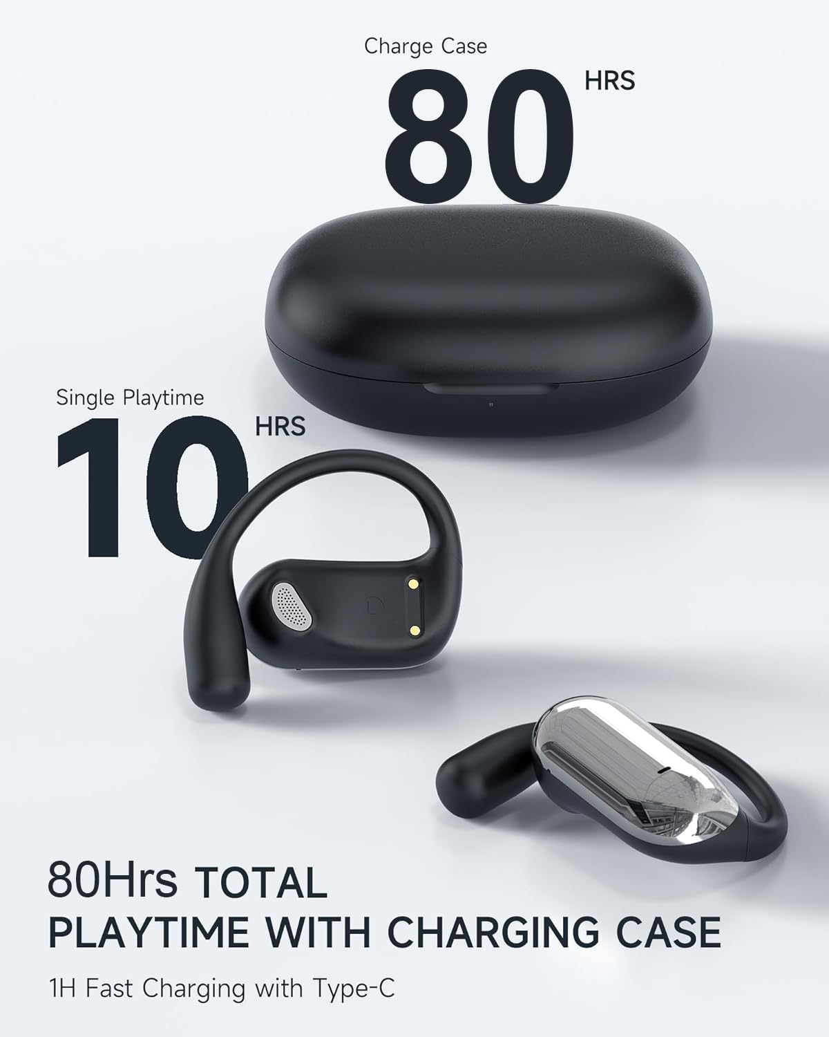 Detalle de Open Ear Earbuds – 80Hrs Playtime with LED Display