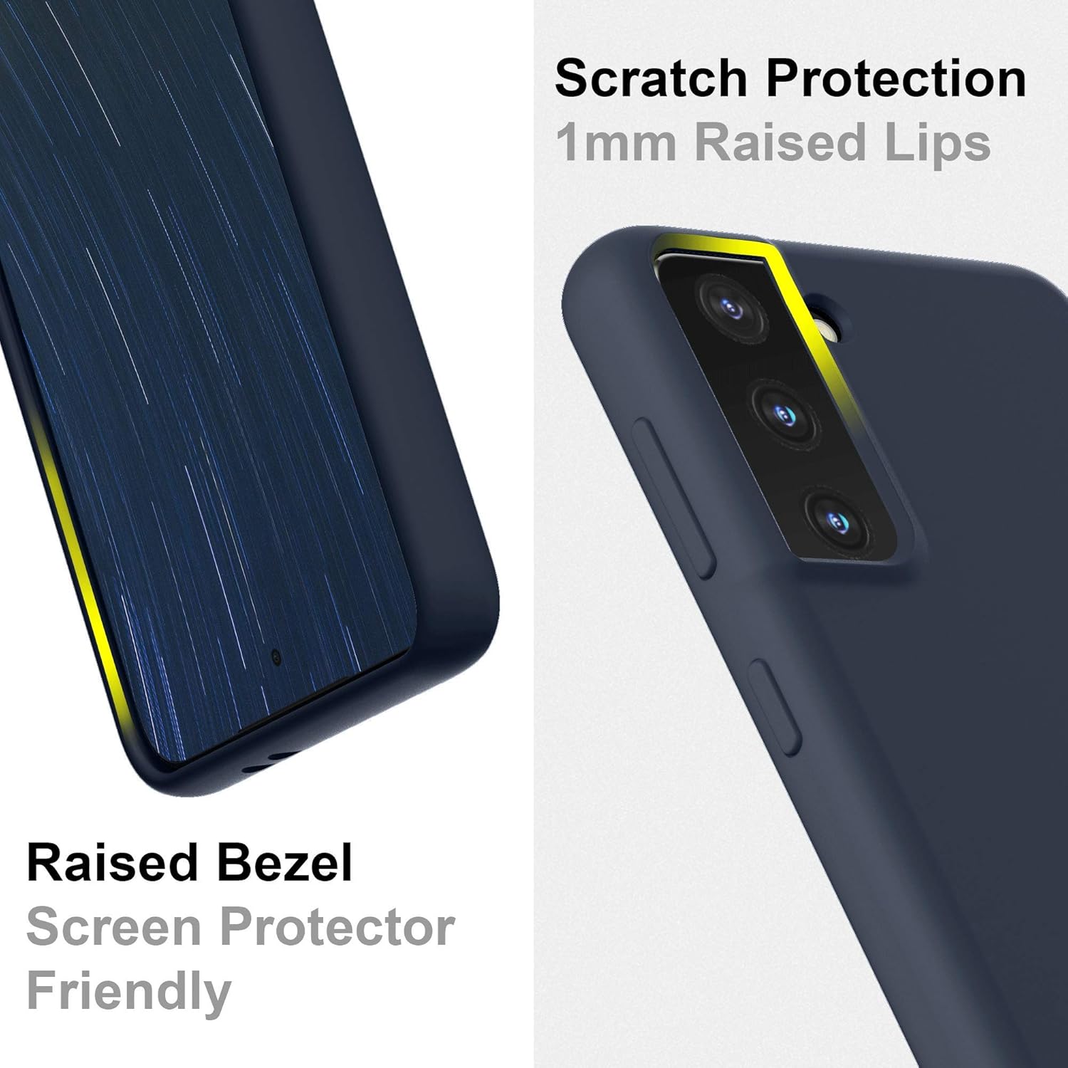 Detalle de SURPHY Liquid Silicone Case for Samsung Galaxy S21+ Plus 6.7" (Midnight Blue) – Full Body Protection