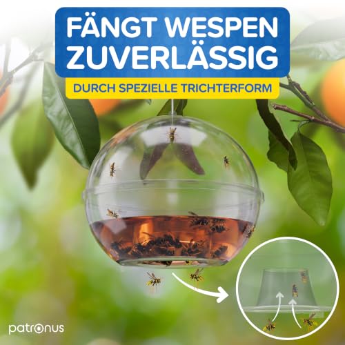 Detalle de Patronus 2X Wespenfalle – Wiederverwendbare Lebendfalle für draußen