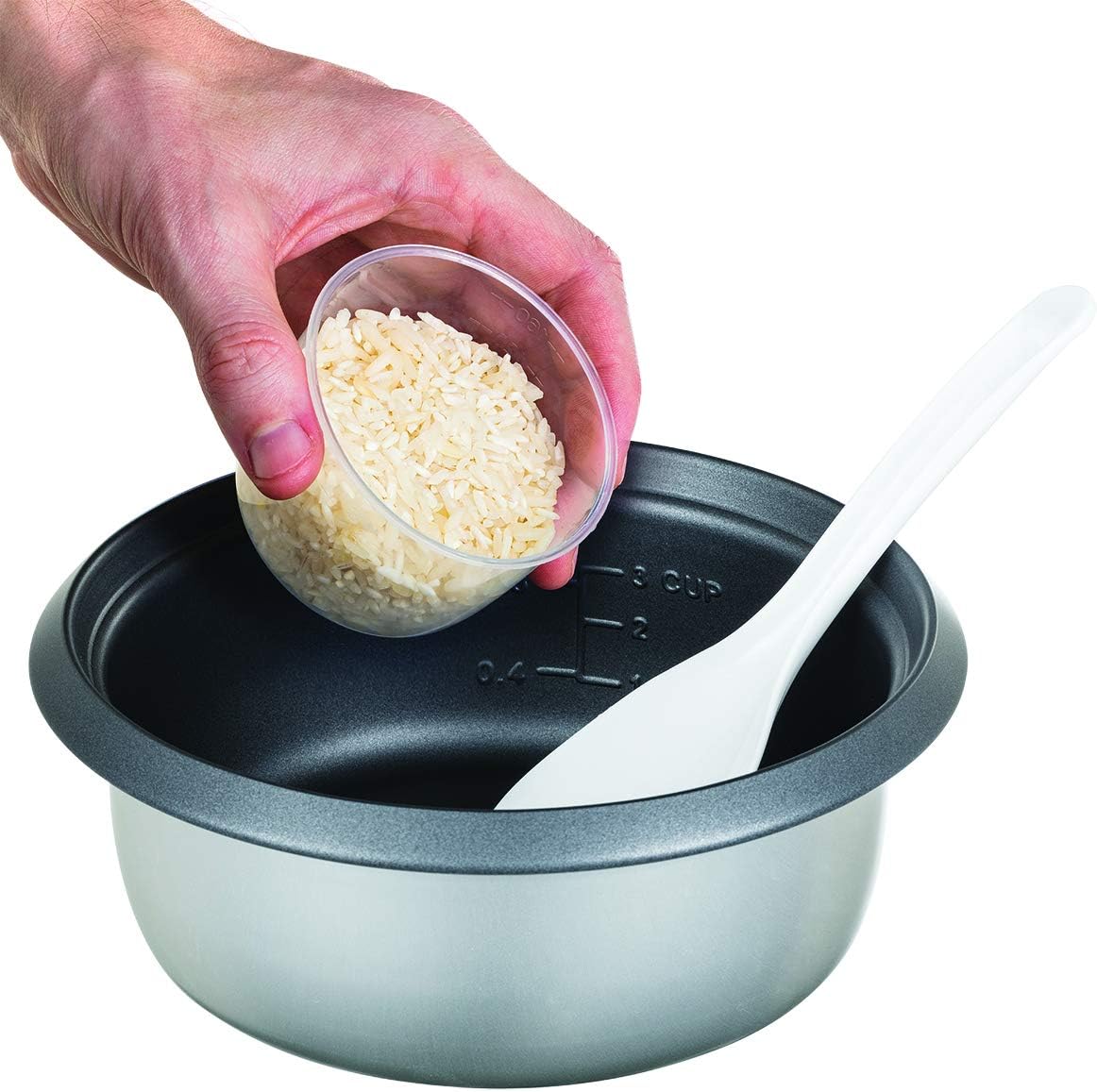 Thumbnail 6 de Russell Hobbs Reiskocher klein [medium] 0,8 l – Dampfgareinsatz, Warmhaltefunktion, antihaftbeschichteter Gartopf (27030-56)