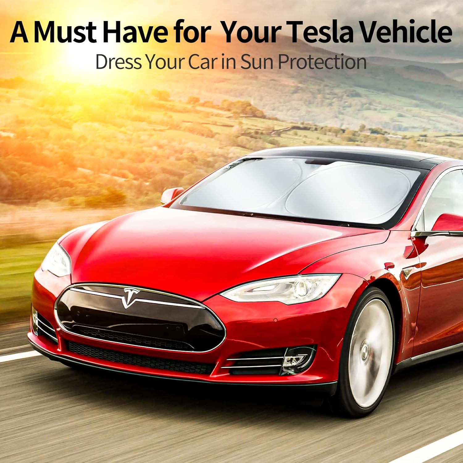 Thumbnail 5 de Chirano faltbarer Sonnenschutz für Tesla Model 3 / Y (2026-Upgrade) – Frontscheibe, doppellagig & lichtundurchlässig